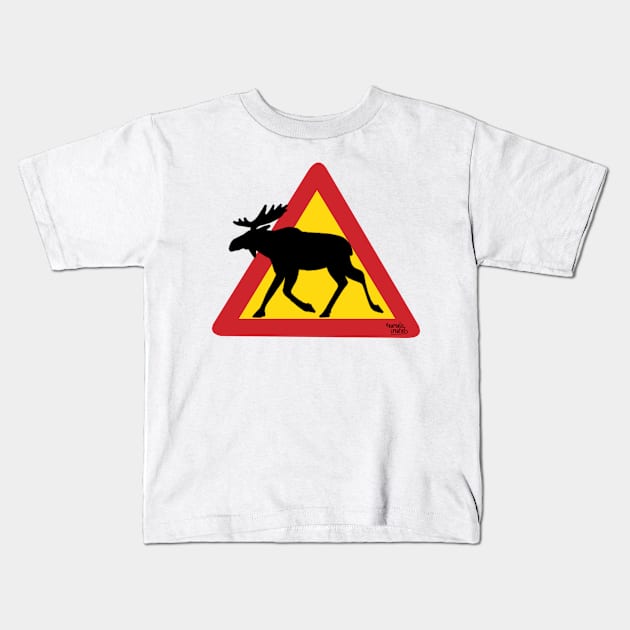 Moose in Finland Kids T-Shirt by Aurealis